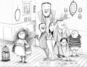 Addams Family illustration by Stacy Ebert